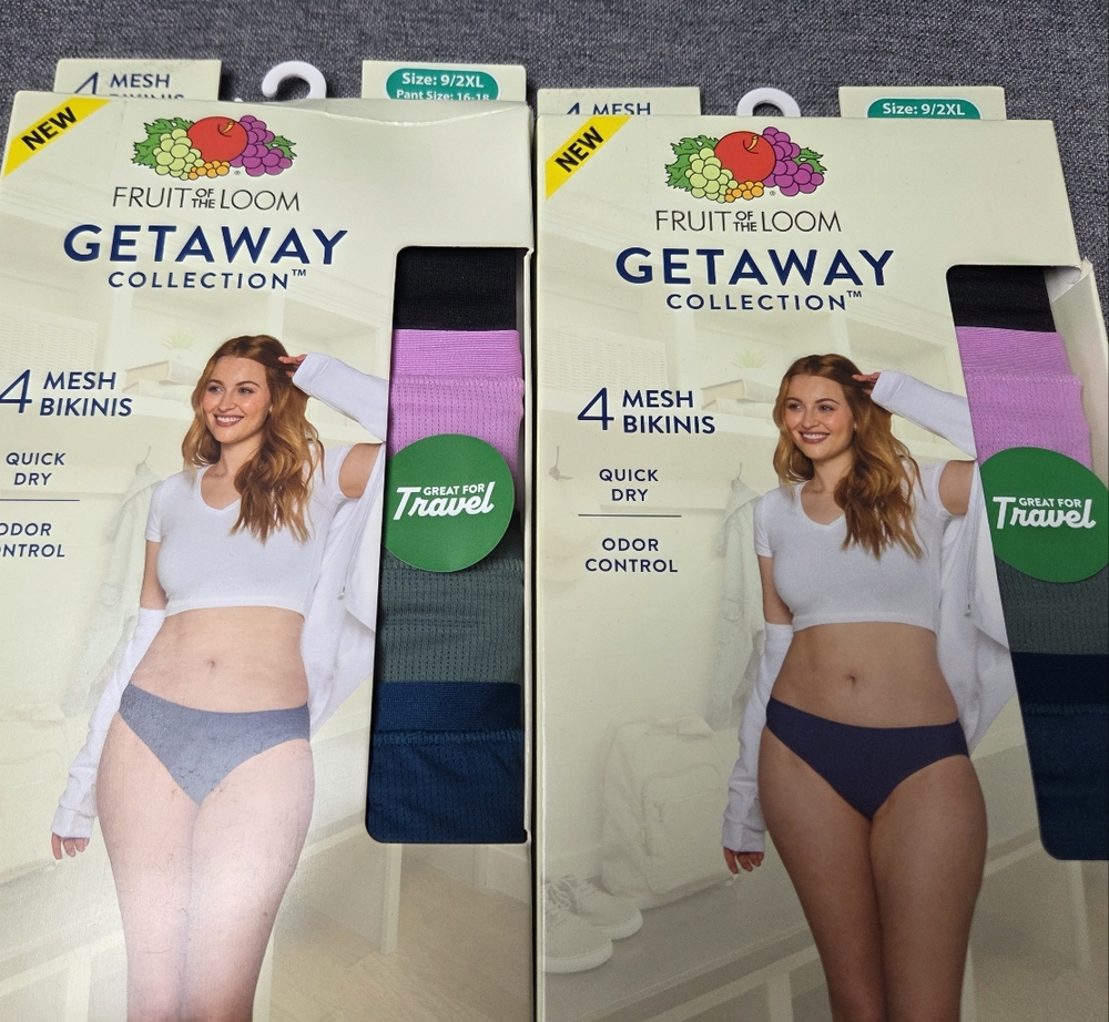 Fruit of the Loom WOMENS NWT Sz 16-18/2xl  Travel Mesh Bikinis 2 four Packs